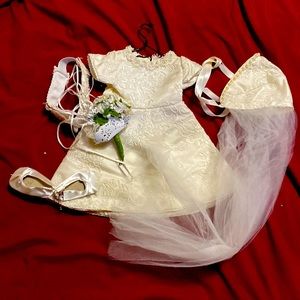 5 piece 18” American Girl Doll Handmade Wedding Outfit